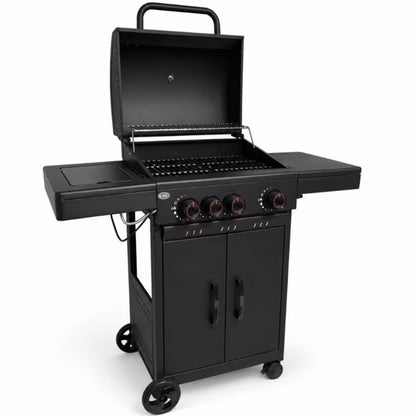 Gasgrill DE-G31 3+1 Brændere Sort Støbejernsrist