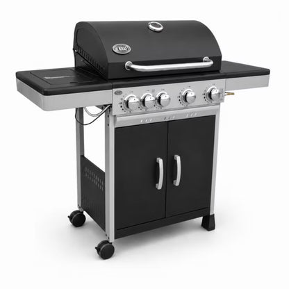 Gasgrill DE-G41 4+1 Brændere Støbejernsrist Sort
