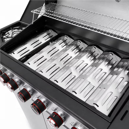 Gasgrill DE-G61-INOX 139x49 cm Stål