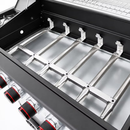 Gasgrill DE-G61-INOX 139x49 cm Stål