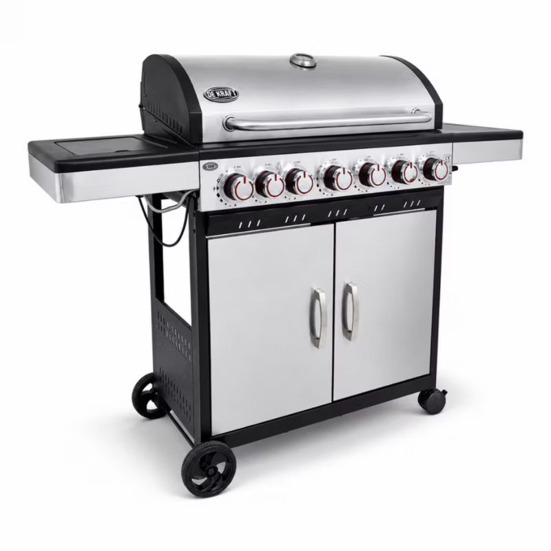 Gasgrill DE-G61-INOX 139x49 cm Stål