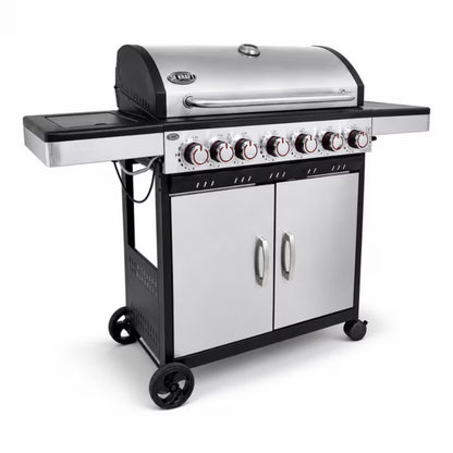 Gasgrill DE-G61-INOX 139x49 cm Stål