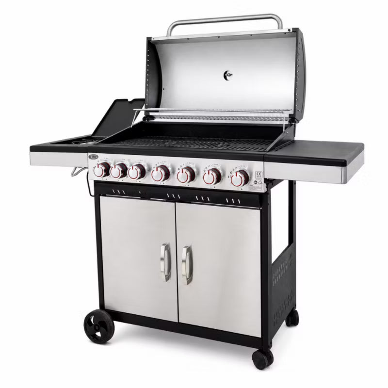 Gasgrill DE-G61-INOX 139x49 cm Stål