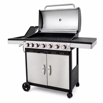 Gasgrill DE-G61-INOX 139x49 cm Stål