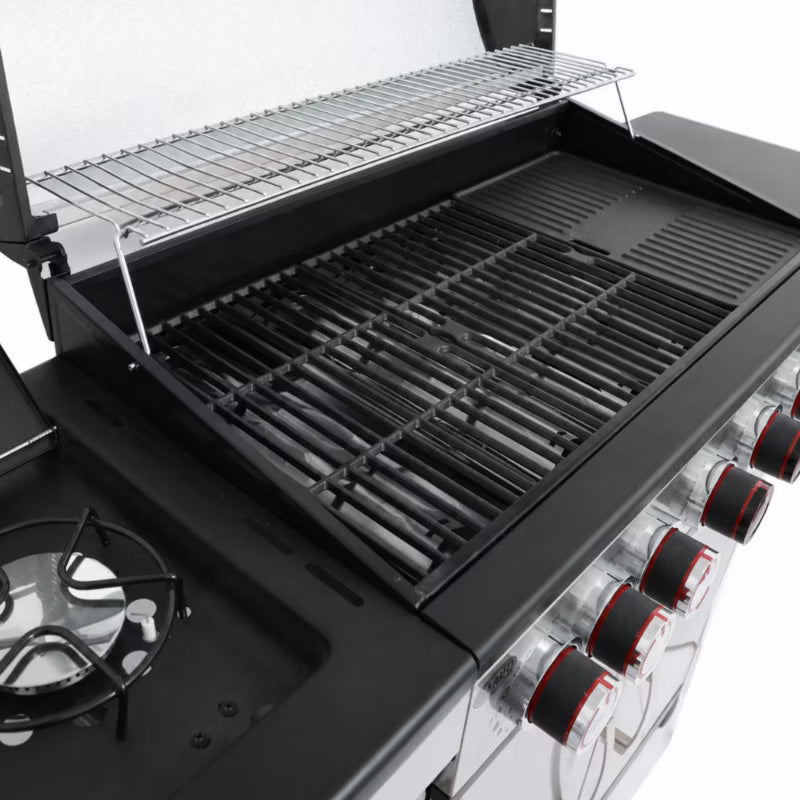 Gasgrill DE-G61-INOX 139x49 cm Stål