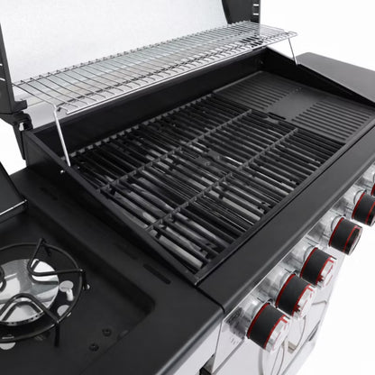 Gasgrill DE-G61-INOX 139x49 cm Stål