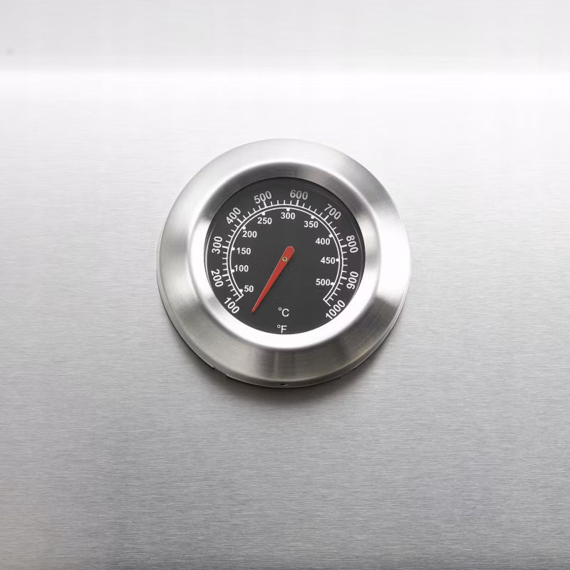Gasgrill Deluxe 6+1 Brændere 148x56 cm med LED Sølv/Sort