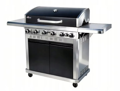 Gasgrill DETROIT 6+1 med Støbejernsrist Sort