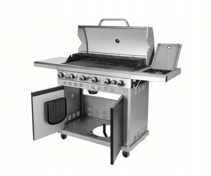 Gasgrill DETROIT 6+1 med Støbejernsrist Sort