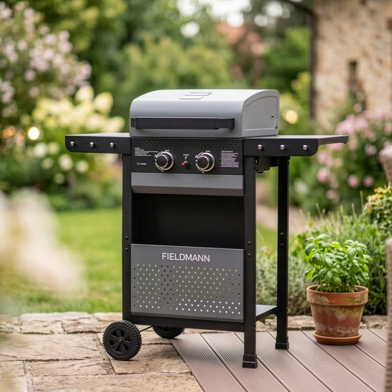 Gasgrill FZG 3000 102x55 cm Sort med 2 Brændere