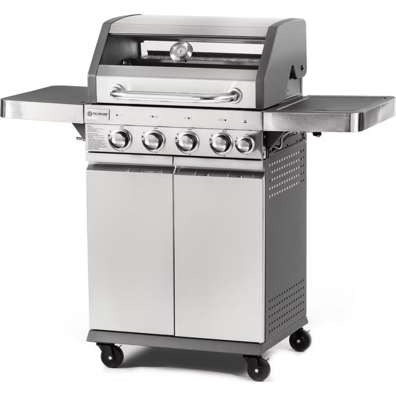 Gasgrill FZG 3008 4+1 Brændere 122x57x112 cm Rustfrit Stål Sølv