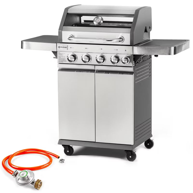 Gasgrill FZG 3008 4+1 Brændere 122x57x112 cm Rustfrit Stål Sølv