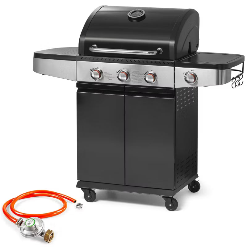 Gasgrill FZG 3013 122x57 cm Sort med 3+1 Brændere