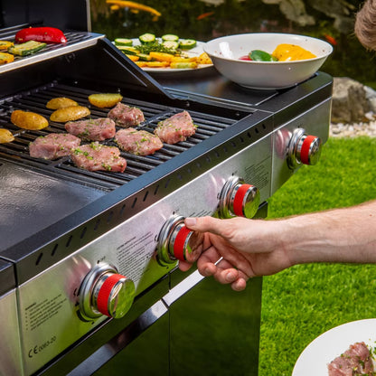 Gasgrill FZG 3013 122x57 cm Sort med 3+1 Brændere