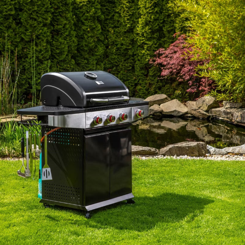 Gasgrill FZG 3013 122x57 cm Sort med 3+1 Brændere