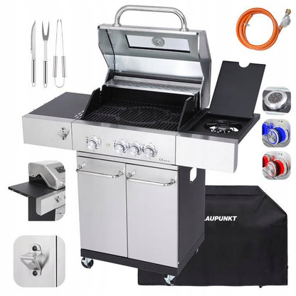 Gasgrill GG321 60x45 cm Stål med Sideblus 14,8 kW