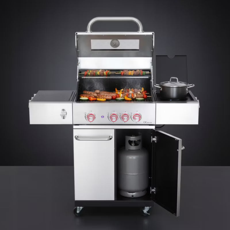 Gasgrill GG321 60x45 cm Stål med Sideblus 14,8 kW