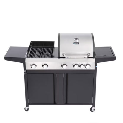 Gasgrill GG501P 3-i-1 med Pizzaovn og Støbejernsrist Sølv