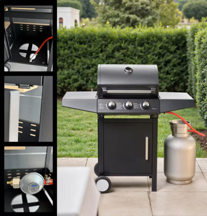 Gasgrill GGG31 3 Brændere Sort