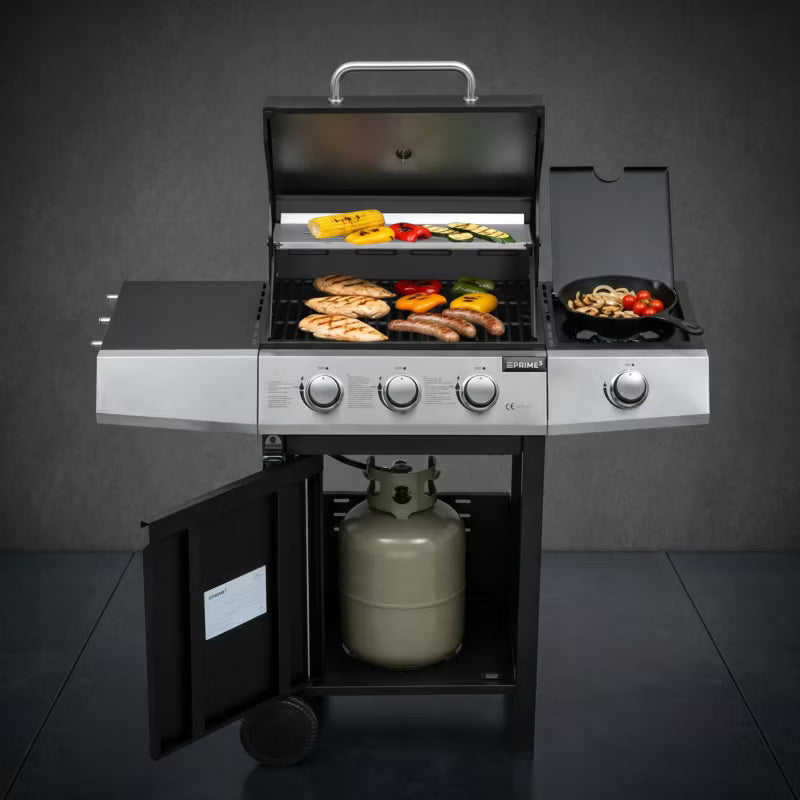 Gasgrill GGG32 3 Brændere med Sideblus og Støbejernsrist
