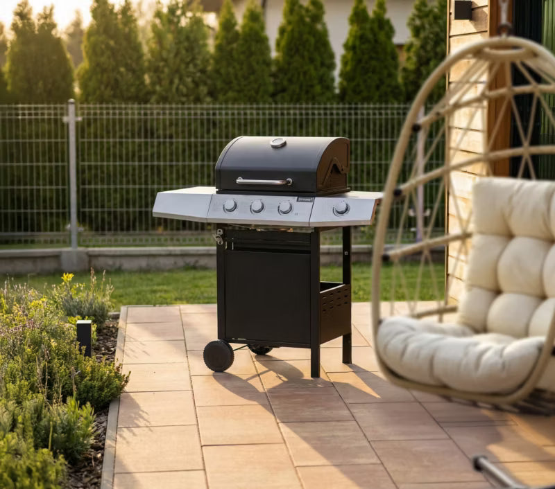 Gasgrill GGG32 3 Brændere med Sideblus og Støbejernsrist