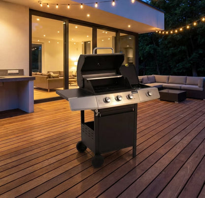 Gasgrill GGG32 3 Brændere med Sideblus og Støbejernsrist