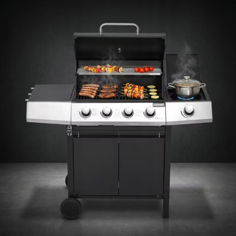 Gasgrill GGG42 4+1 Brændere Støbejernsrist Sort