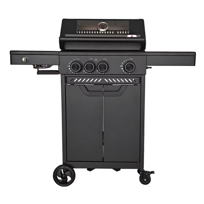 Gasgrill HEATWAVE 3+1 113,4x49,2 cm Sort med LED
