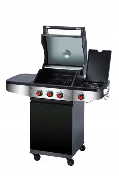 Gasgrill Houston 3+1 110x56,5 cm Sort 11,5 kW