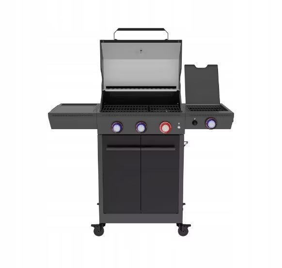 Gasgrill KEY WEST 3+1 122x58 cm Sort