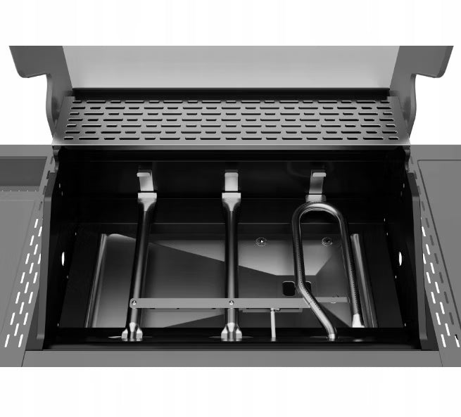 Gasgrill KEY WEST 3+1 122x58 cm Sort