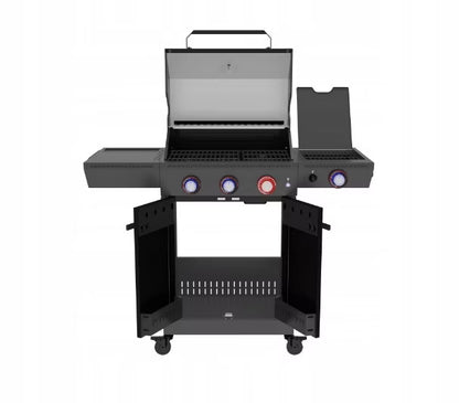 Gasgrill KEY WEST 3+1 122x58 cm Sort