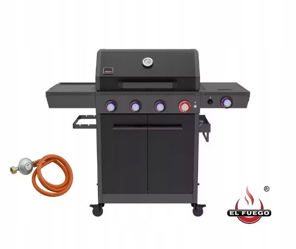 Gasgrill KEY WEST 4+1 70x42 cm Sort