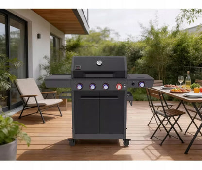 Gasgrill KEY WEST 4+1 70x42 cm Sort
