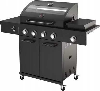 Gasgrill Kingston 4+1 med Støbejernsrist Sort