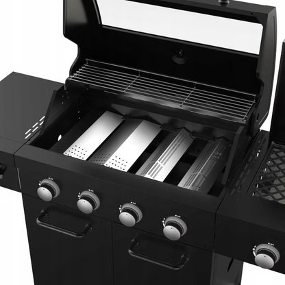 Gasgrill Kingston 4+1 med Støbejernsrist Sort