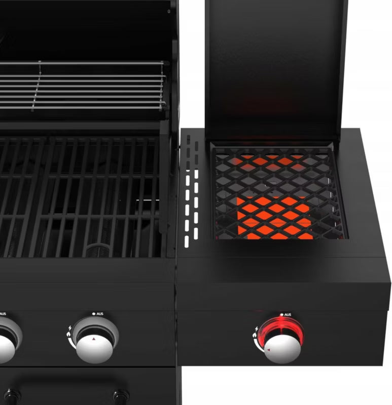 Gasgrill Kingston 4+1 med Støbejernsrist Sort