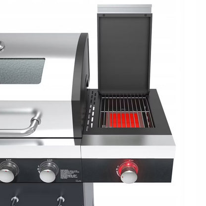 Gasgrill Kingston 4+1 139x119 cm Sort med LED