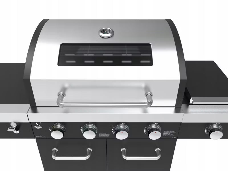 Gasgrill Kingston 4+1 139x119 cm Sort med LED