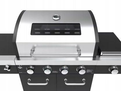 Gasgrill Kingston 4+1 139x119 cm Sort med LED
