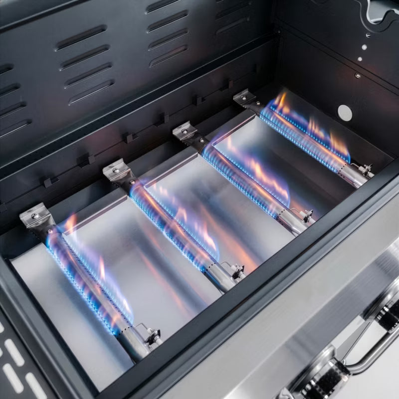 Gasgrill KJ001 4+1 Brændere Sort Rustfrit Stål
