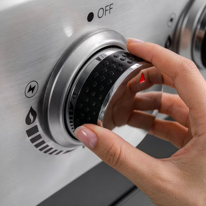 Gasgrill KJ001 4+1 Brændere Sort Rustfrit Stål