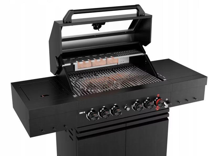Gasgrill KK-S3/B 21,6 kW Sort Rustfrit Stål