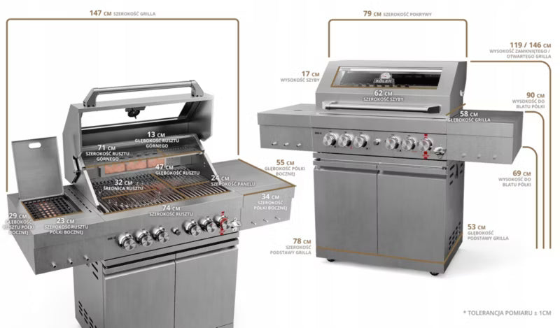 Gasgrill KK-S3/S 21,6 kW Rustfrit Stål Sølv