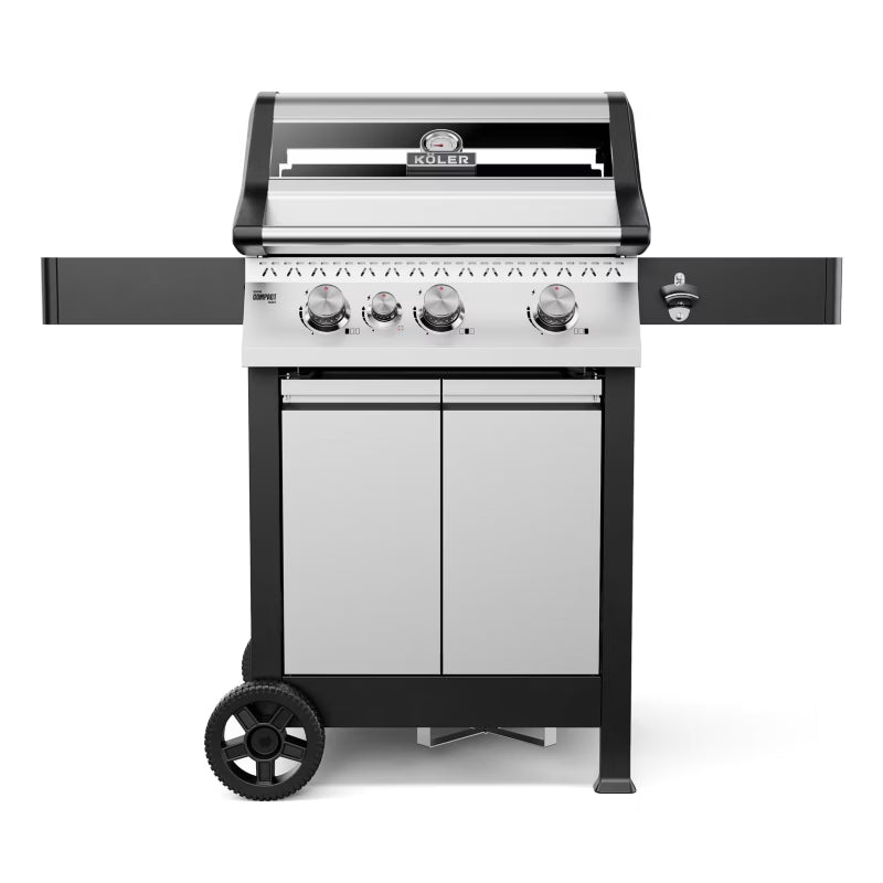 Gasgrill Krone Compact 15,5 kW 133x61 cm Sølv og Sort med Støbejernsrist