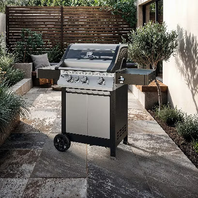 Gasgrill Krone Compact 15,5 kW 133x61 cm Sølv og Sort med Støbejernsrist