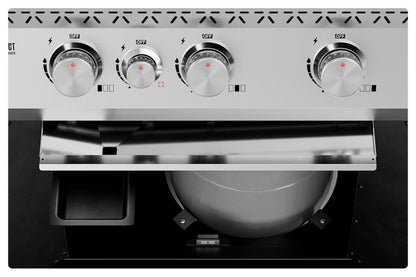 Gasgrill Krone Compact 15,5 kW 133x61 cm Sølv og Sort med Støbejernsrist