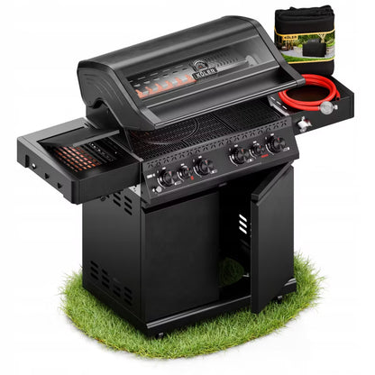 Gasgrill KRONE S1 21,6 kW Sort Rustfrit Stål