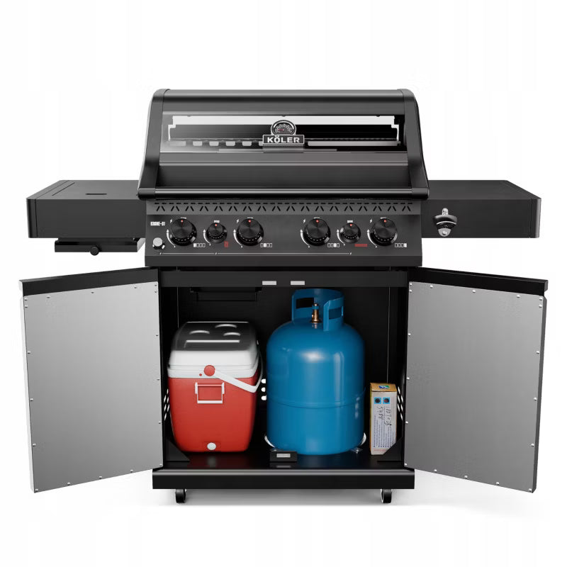 Gasgrill KRONE S1 21,6 kW Sort Rustfrit Stål