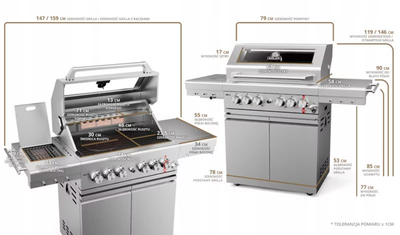 Gasgrill Krone S2 159x58 cm Rustfrit Stål